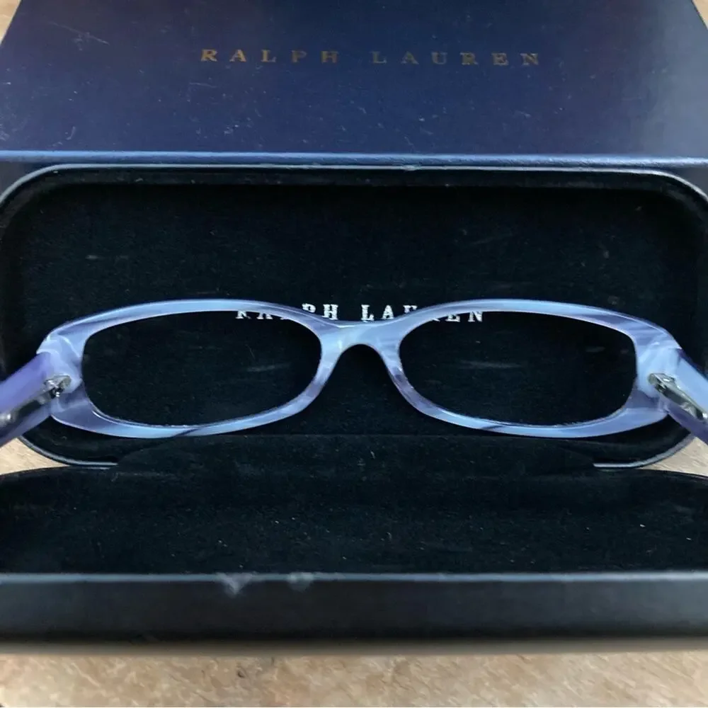Ralph‎ Lauren reader glasses frames only women two tone Lucite purple with case